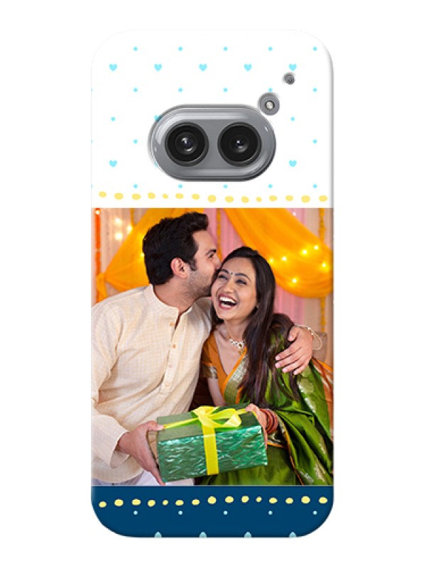 Custom Nothing Phone 2A 5G Custom Hard Phone Case - White And Blue Abstract Design