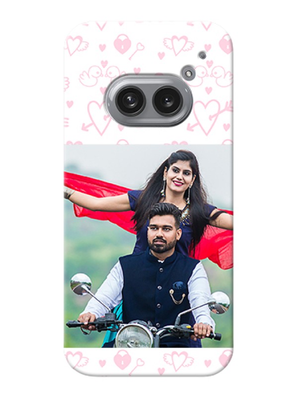 Custom Nothing Phone 2A 5G Custom Hard Phone Case - Pink Flying Heart Design