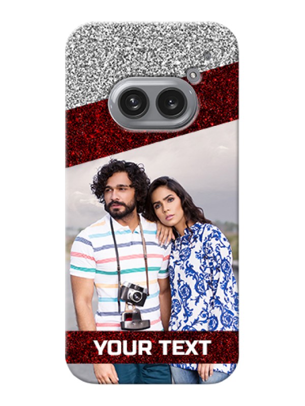 Custom Nothing Phone 2A 5G Custom Hard Phone Case - Image Holder With Glitter Strip Design