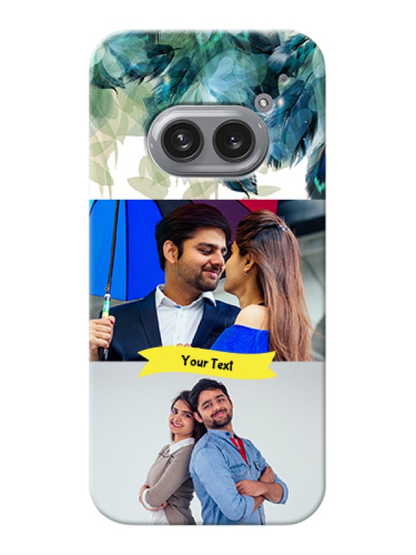 Custom Nothing Phone 2A 5G Custom Hard Phone Case - Image With Boho Peacock Feather Design