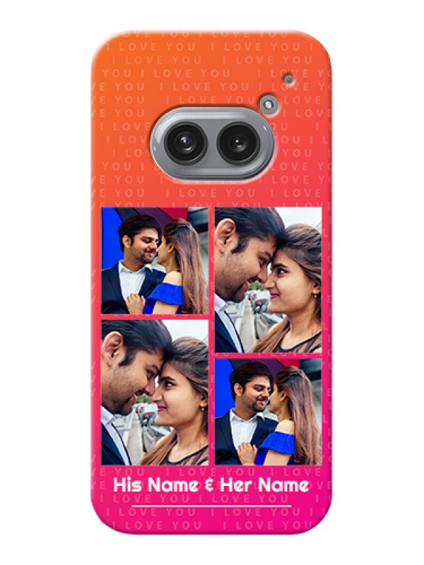 Custom Nothing Phone 2A 5G Custom Hard Phone Case - I Love You Pink Design