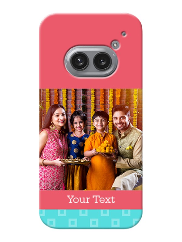 Custom Nothing Phone 2A Plus Custom Hard Phone Case - Peach & Blue Color Design