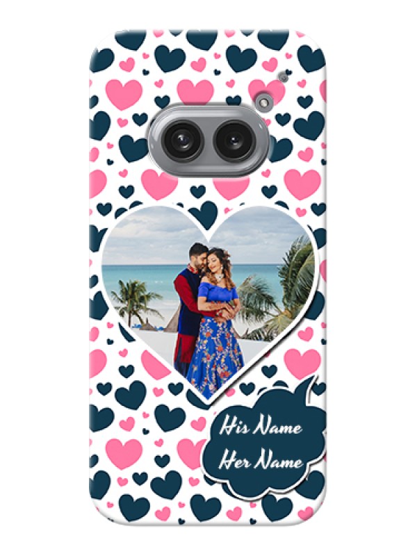 Custom Nothing Phone 2A Plus Custom Hard Phone Case - Pink & Blue Heart Design