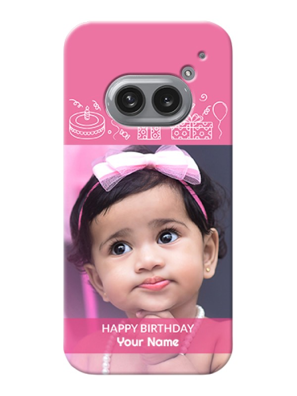 Custom Nothing Phone 2A Plus Custom Hard Phone Case - With Birthday Line Art Design