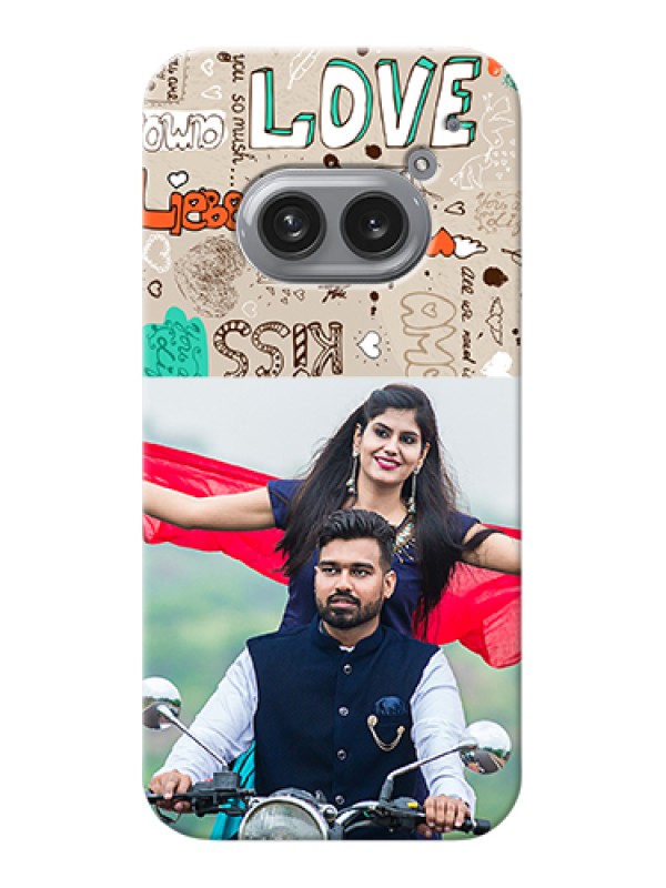 Custom Nothing Phone 2A Plus Custom Hard Phone Case - Love Doodle Pattern