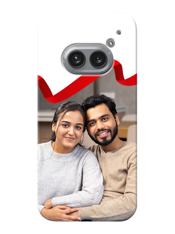 Custom Nothing Phone 2A Plus Custom Hard Phone Case - Red Ribbon Frame Design