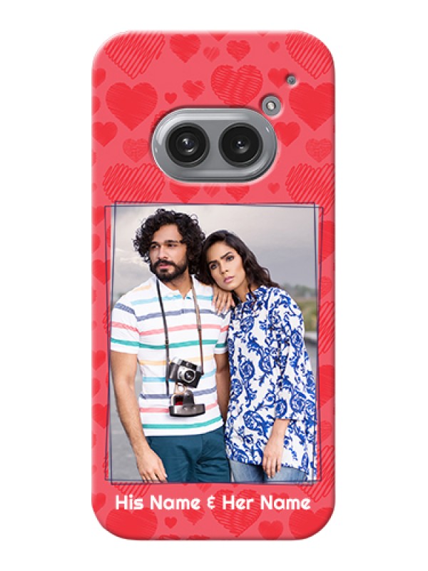 Custom Nothing Phone 2A Plus Custom Hard Phone Case - With Red Heart Symbols Design