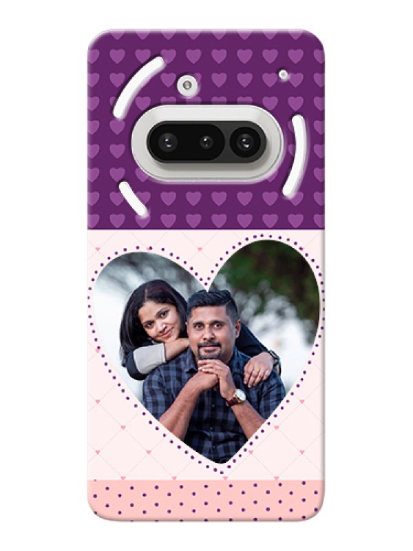 Custom Nothing Phone 3A 5G Custom Hard Phone Case - Violet Love Dots Design