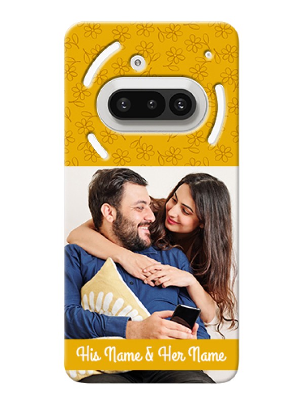 Custom Nothing Phone 3A 5G Custom Hard Phone Case - Yellow Floral Design