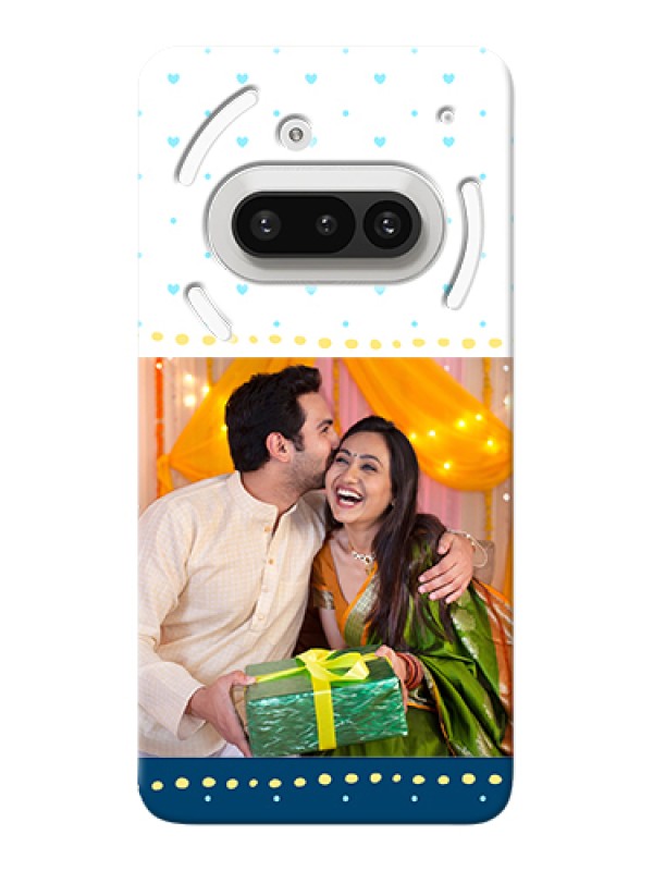 Custom Nothing Phone 3A 5G Custom Hard Phone Case - White And Blue Abstract Design