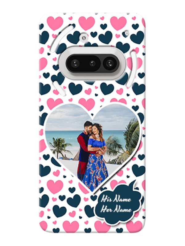 Custom Nothing Phone 3A 5G Custom Hard Phone Case - Pink & Blue Heart Design