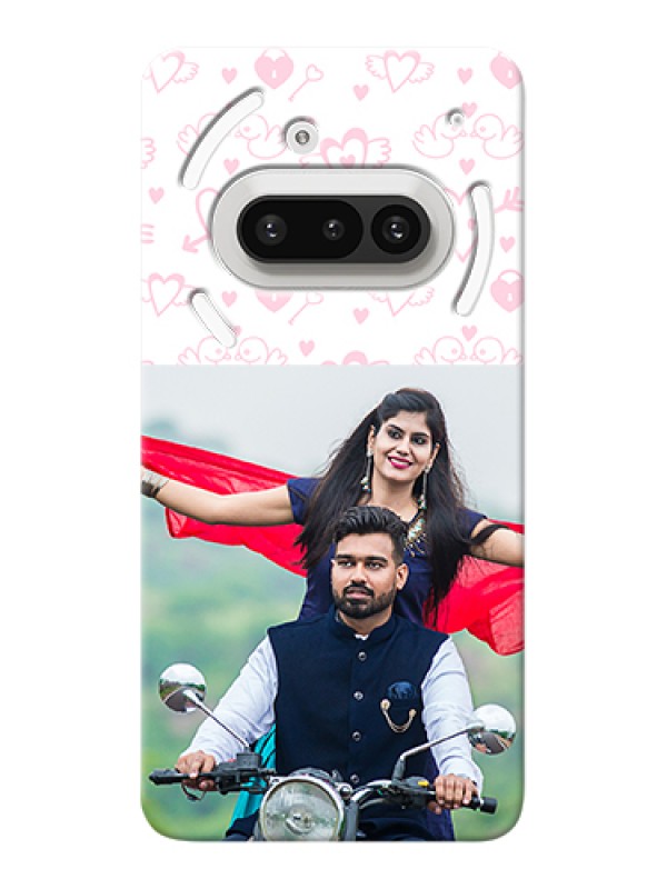 Custom Nothing Phone 3A 5G Custom Hard Phone Case - Pink Flying Heart Design
