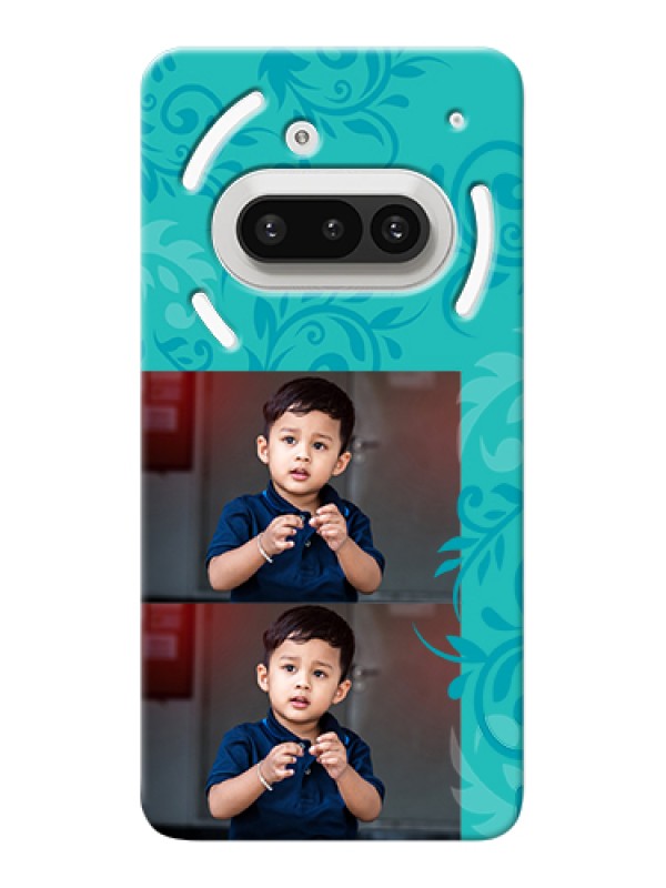 Custom Nothing Phone 3A 5G Custom Hard Phone Case - With Photo And Green Floral Design