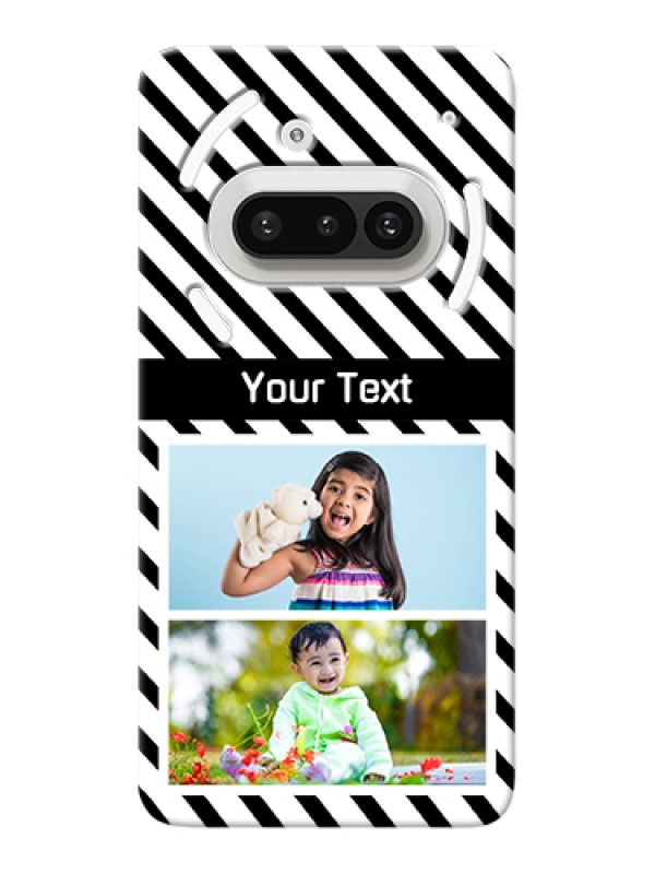 Custom Nothing Phone 3A 5G Custom Hard Phone Case - Black And White Stripes Design