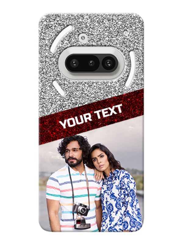 Custom Nothing Phone 3A 5G Custom Hard Phone Case - Image Holder With Glitter Strip Design