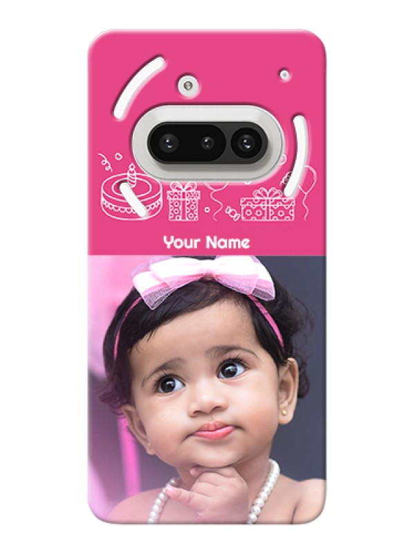 Custom Nothing Phone 3A 5G Custom Hard Phone Case - With Birthday Line Art Design