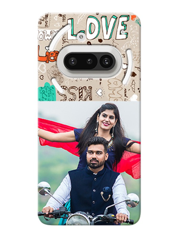 Custom Nothing Phone 3A 5G Custom Hard Phone Case - Love Doodle Pattern