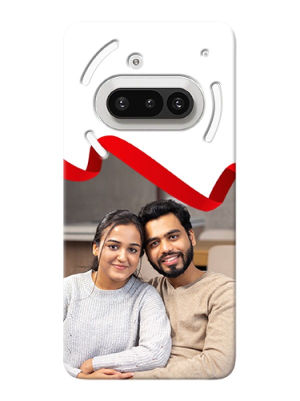 Custom Nothing Phone 3A 5G Custom Hard Phone Case - Red Ribbon Frame Design