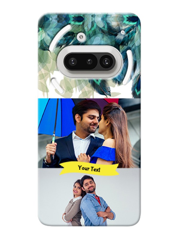 Custom Nothing Phone 3A 5G Custom Hard Phone Case - Image With Boho Peacock Feather Design