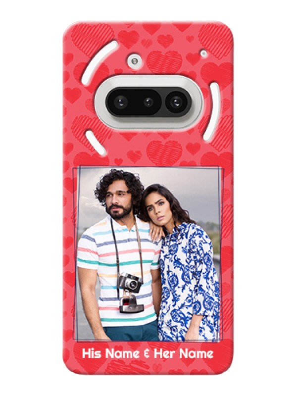 Custom Nothing Phone 3A 5G Custom Hard Phone Case - With Red Heart Symbols Design