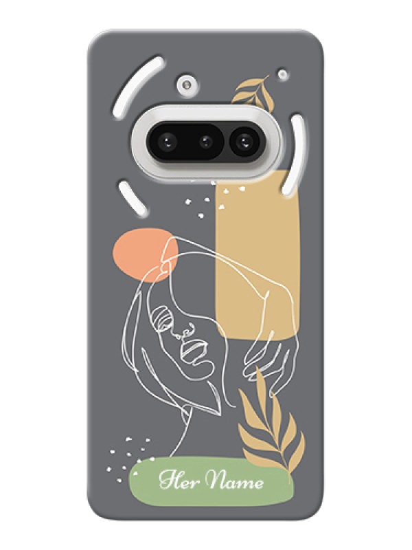 Custom Nothing Phone 3A 5G Custom Hard Phone Case - Gazing Woman Line Art Design