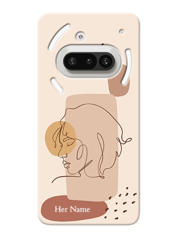 Custom Nothing Phone 3A 5G Custom Hard Phone Case - Calm Woman Line Art Design