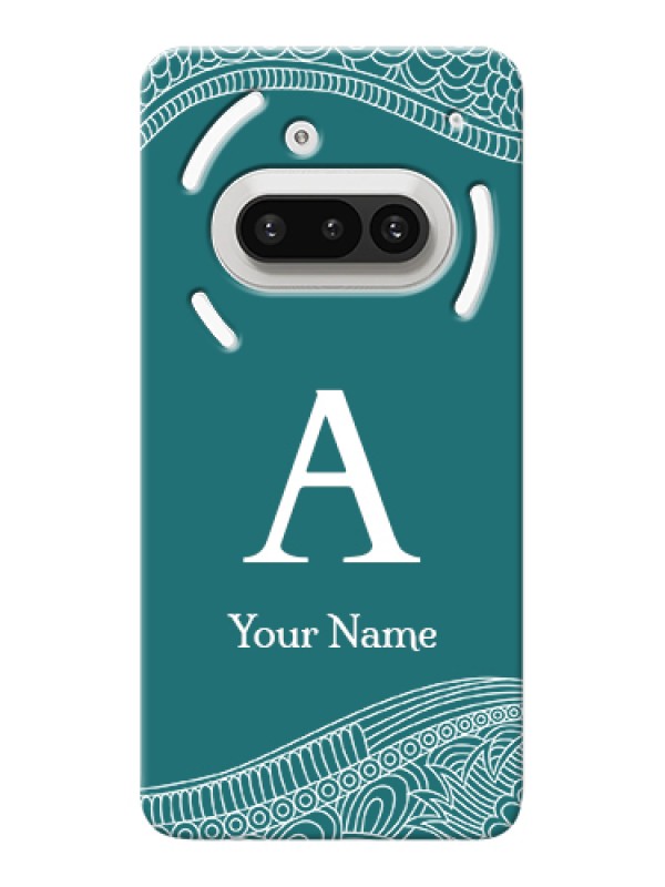 Custom Nothing Phone 3A 5G Custom Hard Phone Case - Line Art Pattern With Custom Name Design