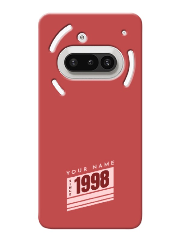 Custom Nothing Phone 3A 5G Custom Hard Phone Case - Red Custom Year Of Birth Design