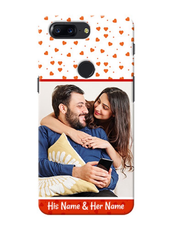 Custom One Plus 5T Orange Love Symbol Mobile Cover Design