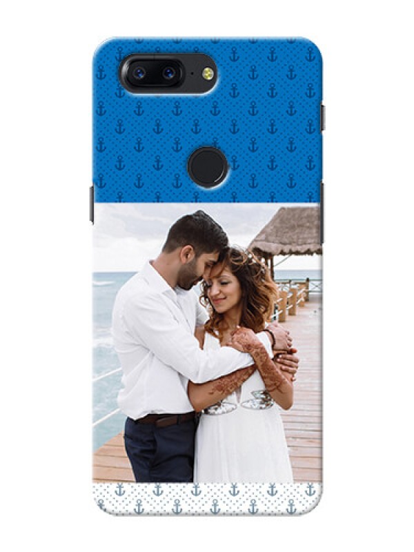 Custom One Plus 5T Blue Anchors Mobile Case Design