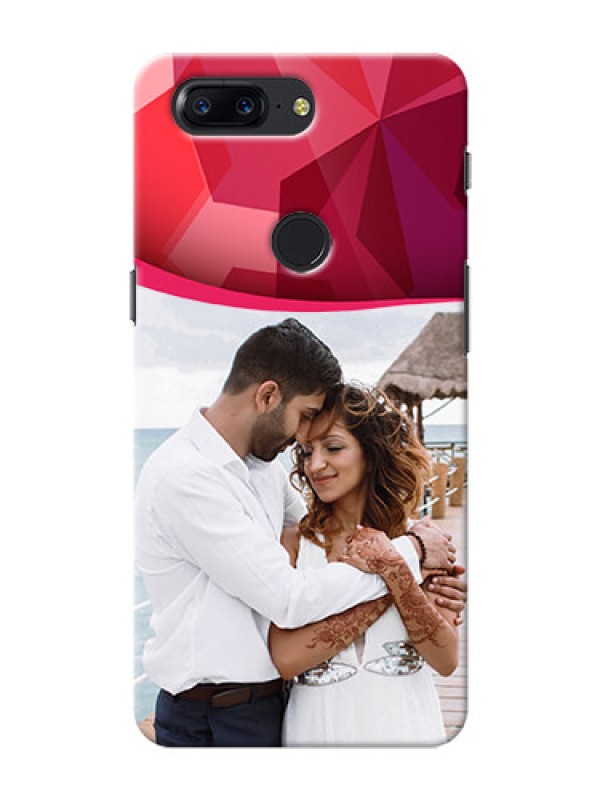Custom One Plus 5T Red Abstract Mobile Case Design