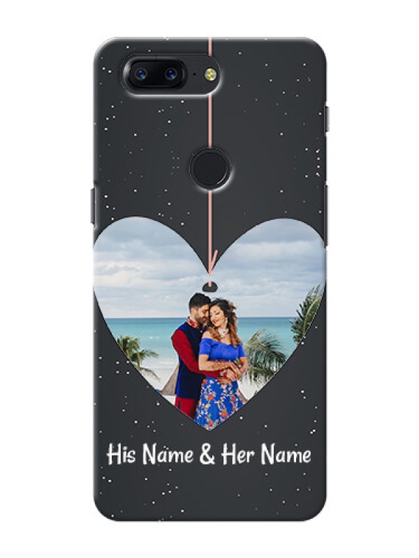 Custom One Plus 5T Hanging Heart Mobile Back Case Design