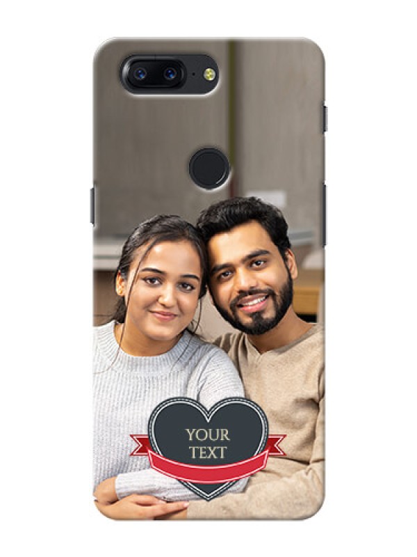 Custom One Plus 5T Just Married Mobile Cover Design