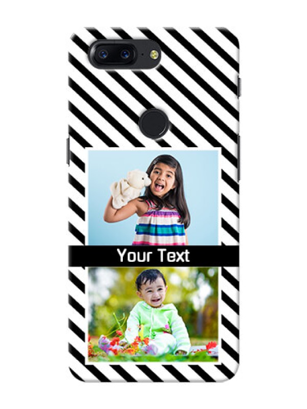 Custom One Plus 5T 2 image holder with black and white stripes Design