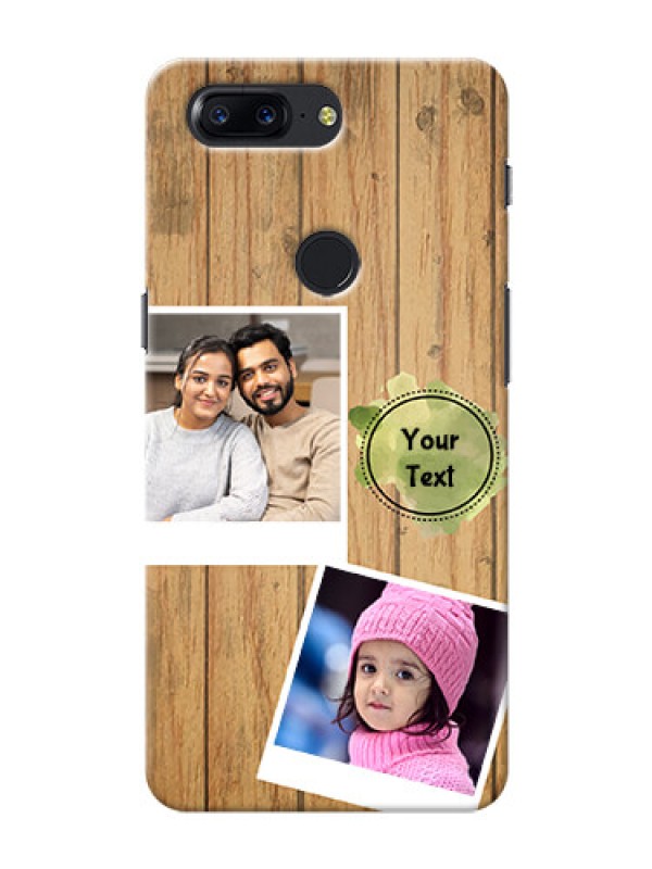 Custom One Plus 5T 3 image holder with wooden texture  Design
