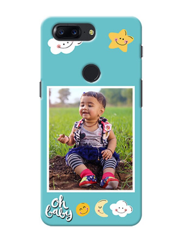 Custom One Plus 5T kids frame with smileys and stars Design