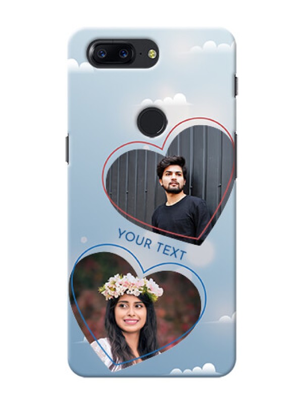 Custom One Plus 5T couple heart frames with sky backdrop Design