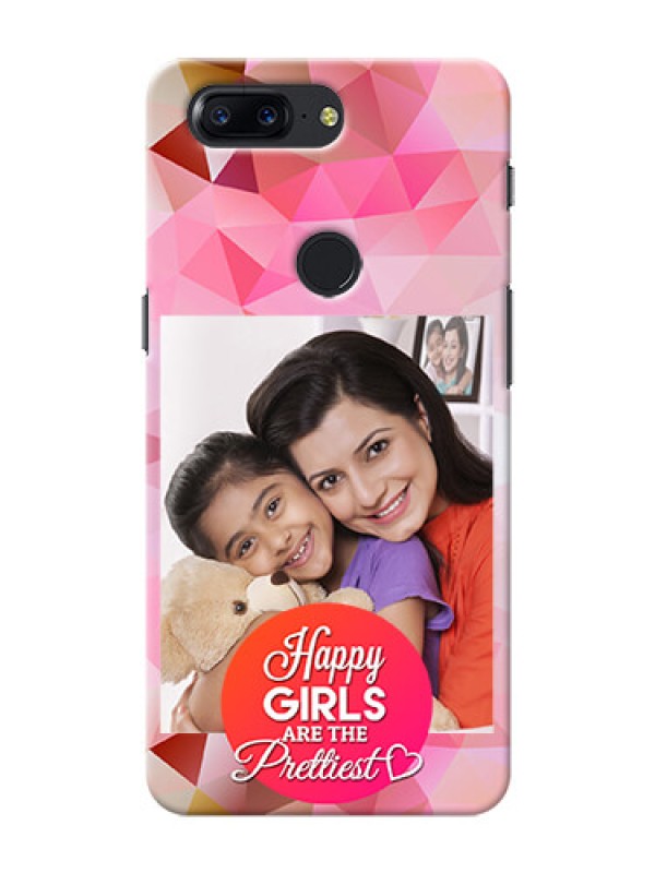 Custom One Plus 5T abstract traingle design with girls quote Design