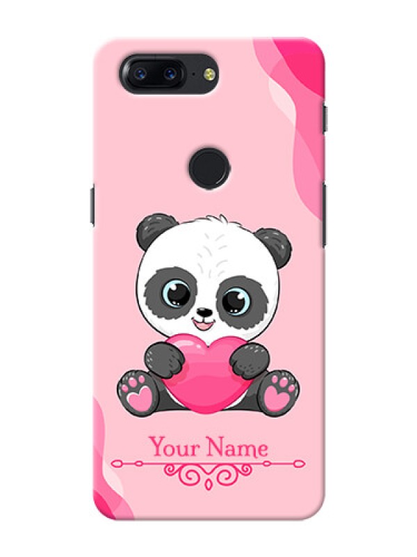 Custom OnePlus 5T Mobile Back Covers: Cute Panda Design