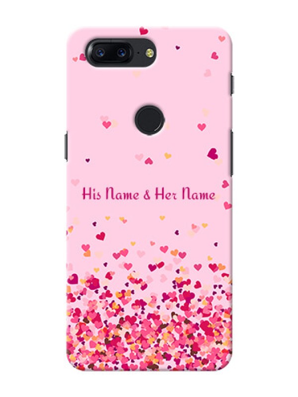 Custom OnePlus 5T Phone Back Covers: Floating Hearts Design