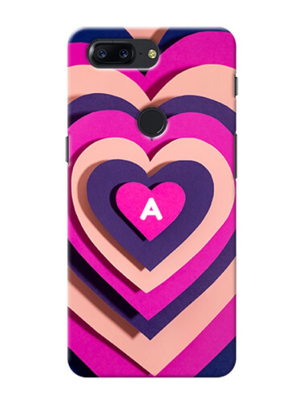 Custom OnePlus 5T Custom Mobile Case with Cute Heart Pattern Design