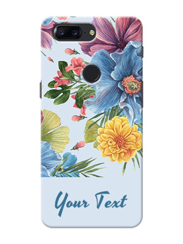 Custom OnePlus 5T Custom Phone Cases: Stunning Watercolored Flowers Painting Design