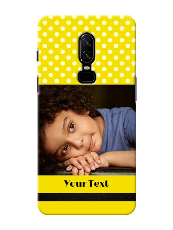 Custom One Plus 6 Bright Yellow Mobile Case Design