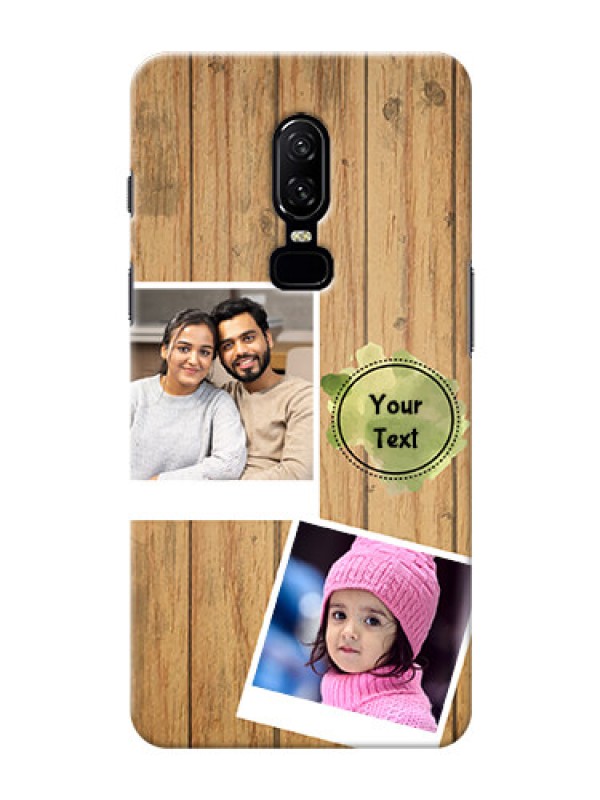 Custom One Plus 6 3 image holder with wooden texture  Design