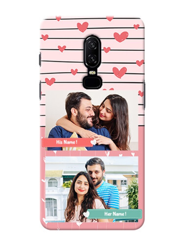 Custom One Plus 6 2 image holder with hearts Design