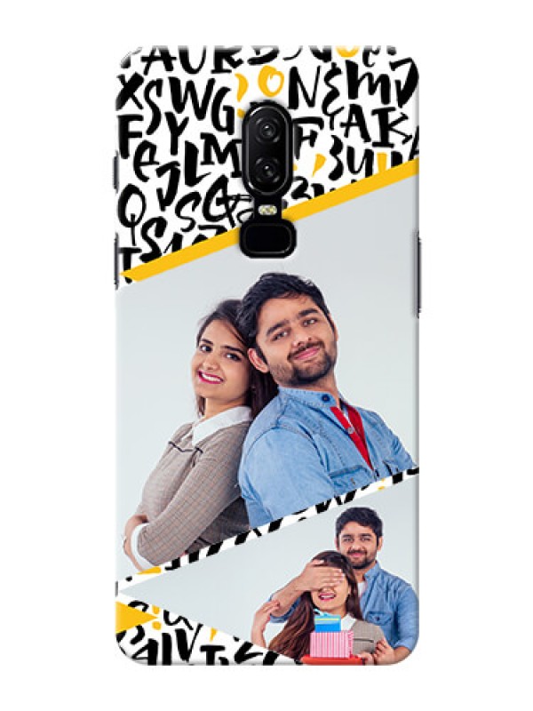 Custom One Plus 6 2 image holder with letters pattern  Design