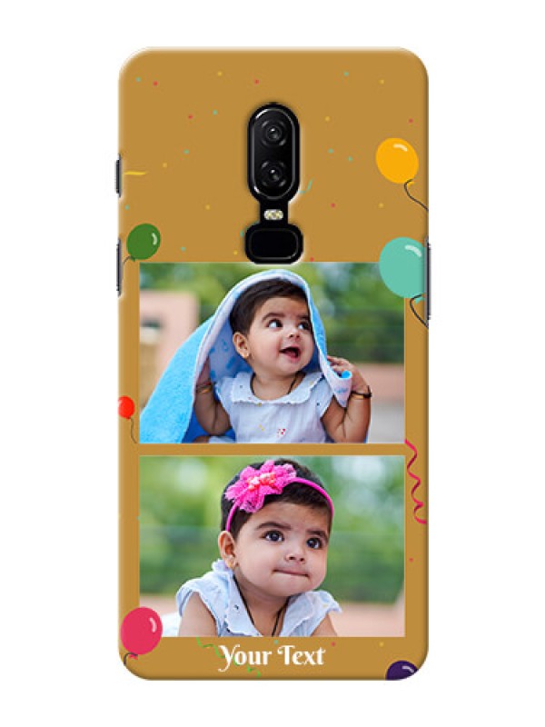 Custom One Plus 6 2 image holder with birthday celebrations Design