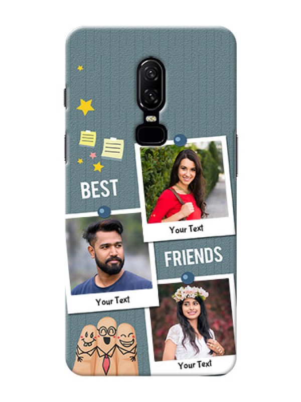 Custom One Plus 6 3 image holder with sticky frames and friendship day wishes Design