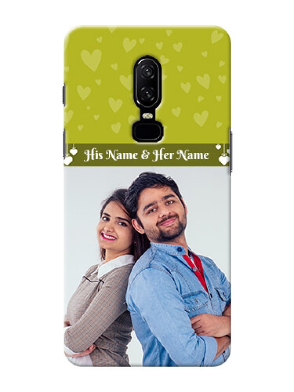 Custom One Plus 6 you and me design with hanging hearts Design