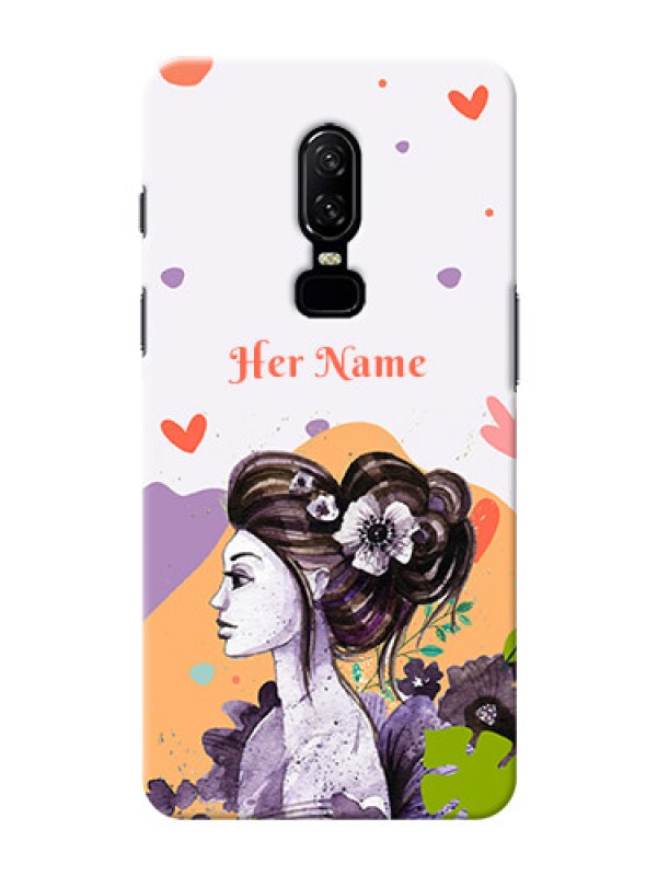 Custom OnePlus 6 Custom Mobile Case with Woman And Nature Design